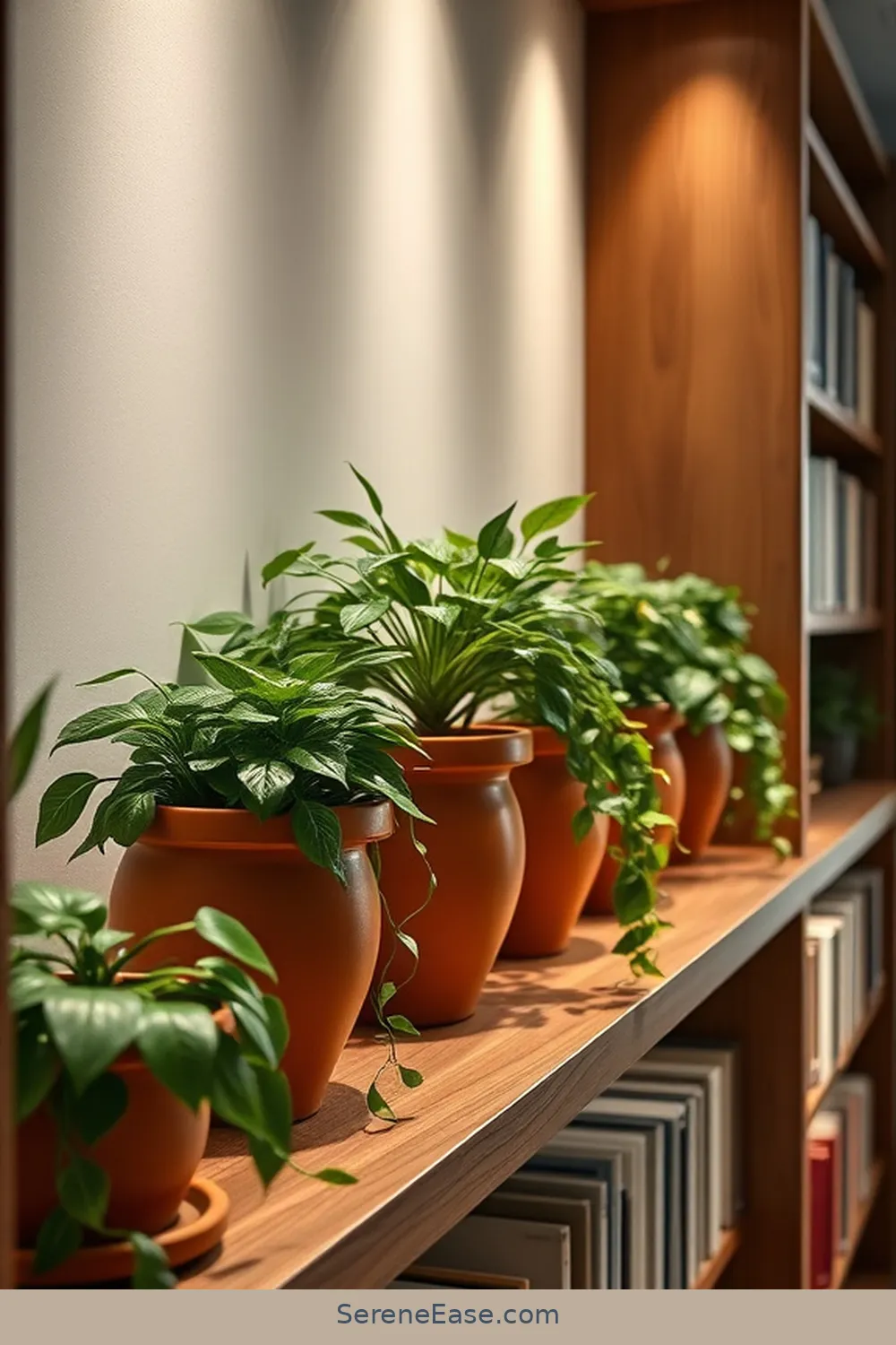 24 Ways to Incorporate Earth Tones in Minimalist Library Style 9 Utilize Terracotta Planters for 24 Ways to Incorporate Earth Tones in Minimalist Library Style