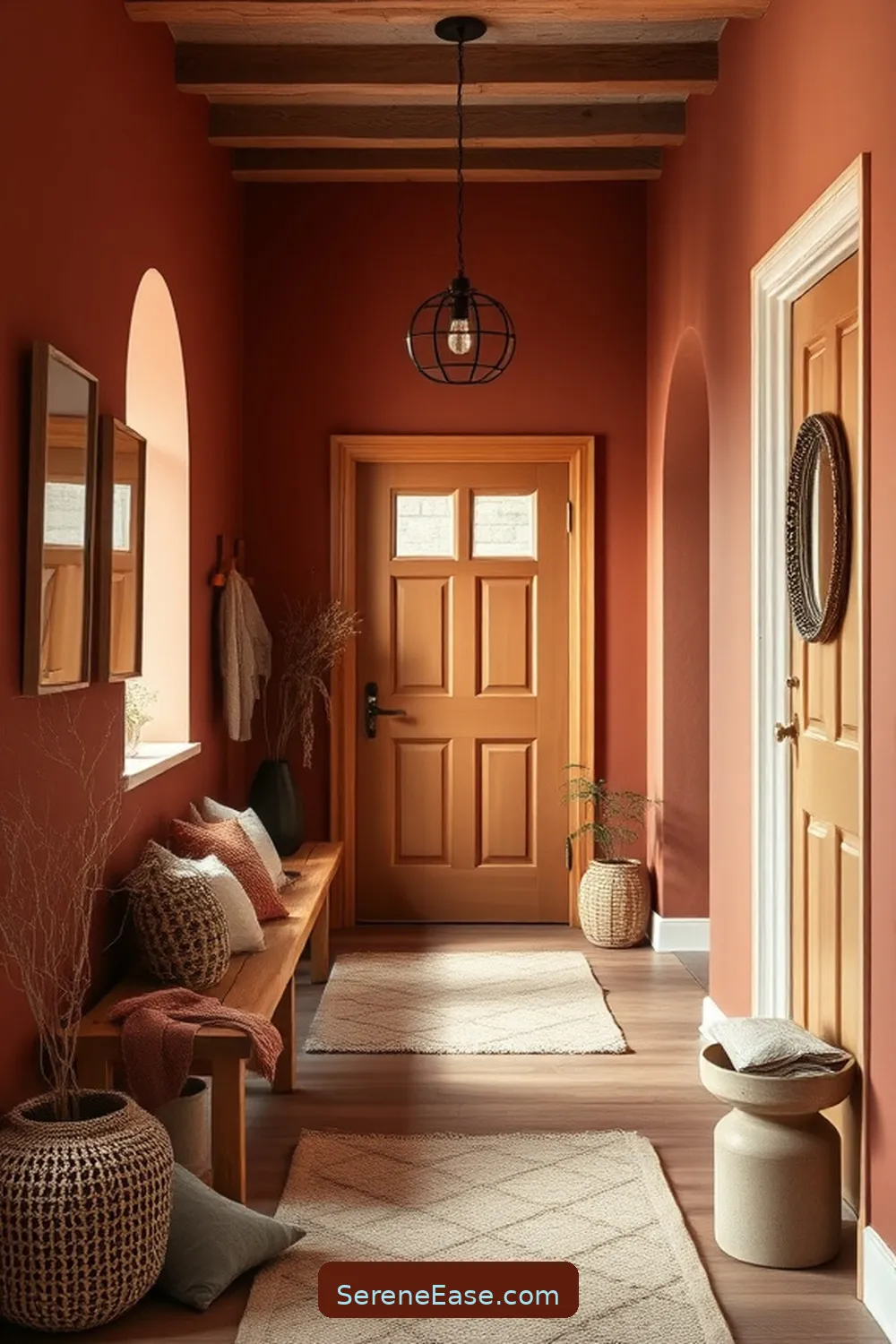 Choose a Warm Earth-Toned Paint Color for 24 Ways to Incorporate Earth Tones in Scandinavian Style Entryways
