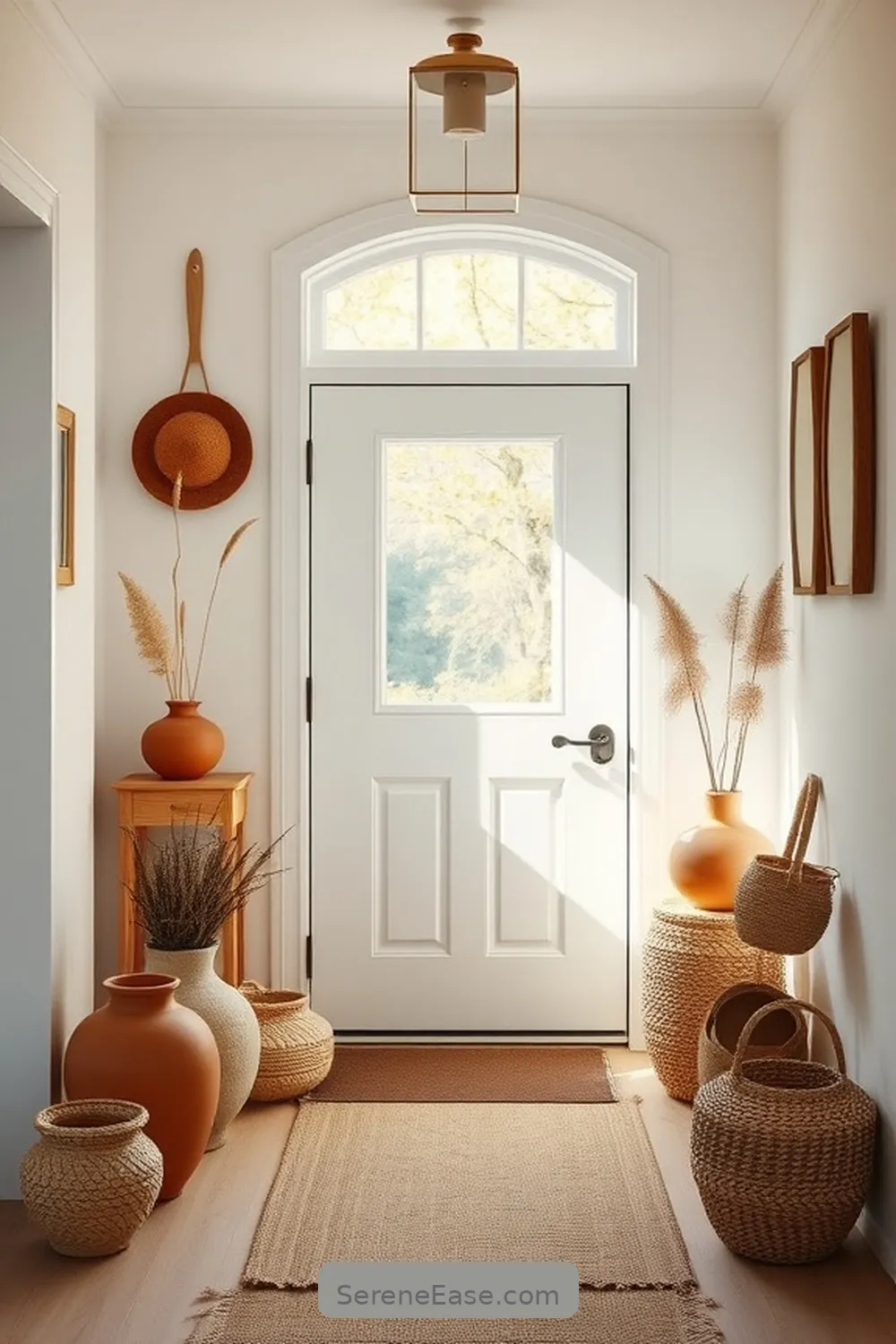 Select Earthy Decorative Objects for 24 Ways to Incorporate Earth Tones in Scandinavian Style Entryways