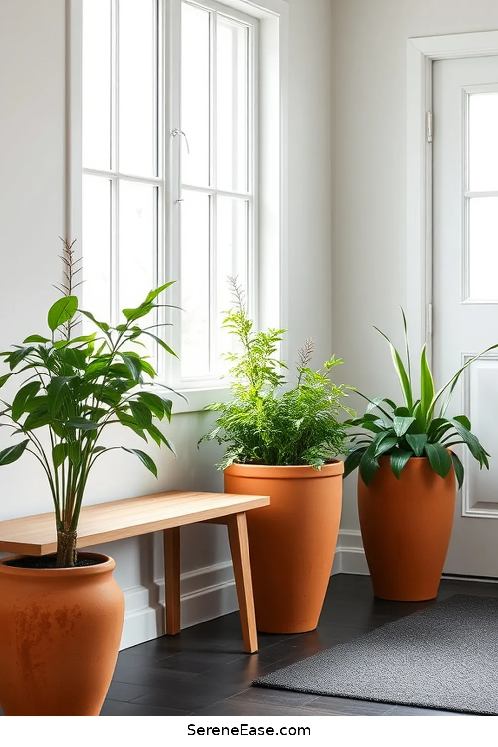 Use Terracotta Planters for 24 Ways to Incorporate Earth Tones in Scandinavian Style Entryways