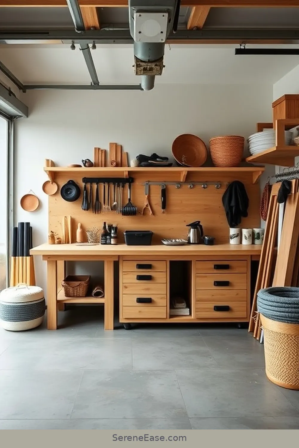 24 Ways to Incorporate Earth Tones in Scandinavian Style Garage 23 Incorporate a Workbench With Natural Finishes for 24 Ways to Incorporate Earth Tones in Scandinavian Style Garage