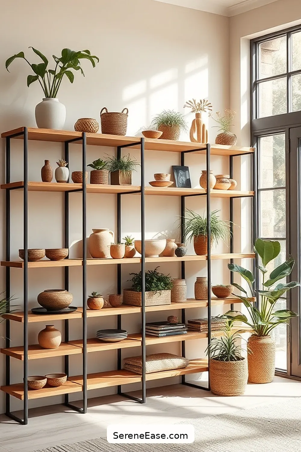 24 Ways to Incorporate Earth Tones in Scandinavian Style Garage 17 Install Open Shelving in Wood for 24 Ways to Incorporate Earth Tones in Scandinavian Style Garage