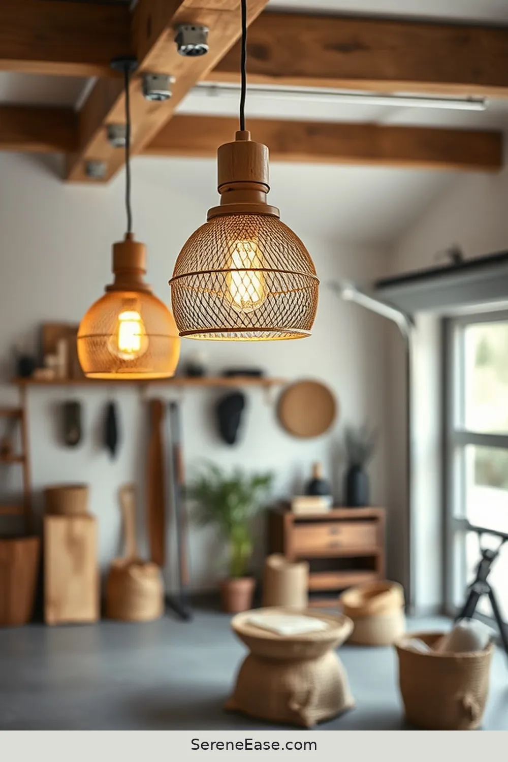 24 Ways to Incorporate Earth Tones in Scandinavian Style Garage 16 Use Light Fixtures With Natural Elements for 24 Ways to Incorporate Earth Tones in Scandinavian Style Garage