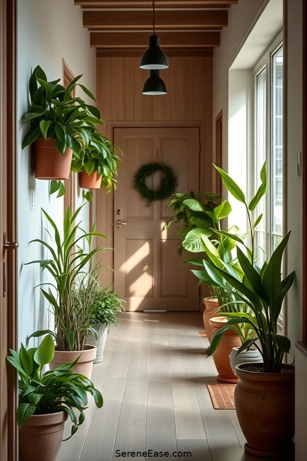 24 Ways to Incorporate Earth Tones in Scandinavian Style Hallways 5 Add Greenery With Plants for 24 Ways to Incorporate Earth Tones in Scandinavian Style Hallways