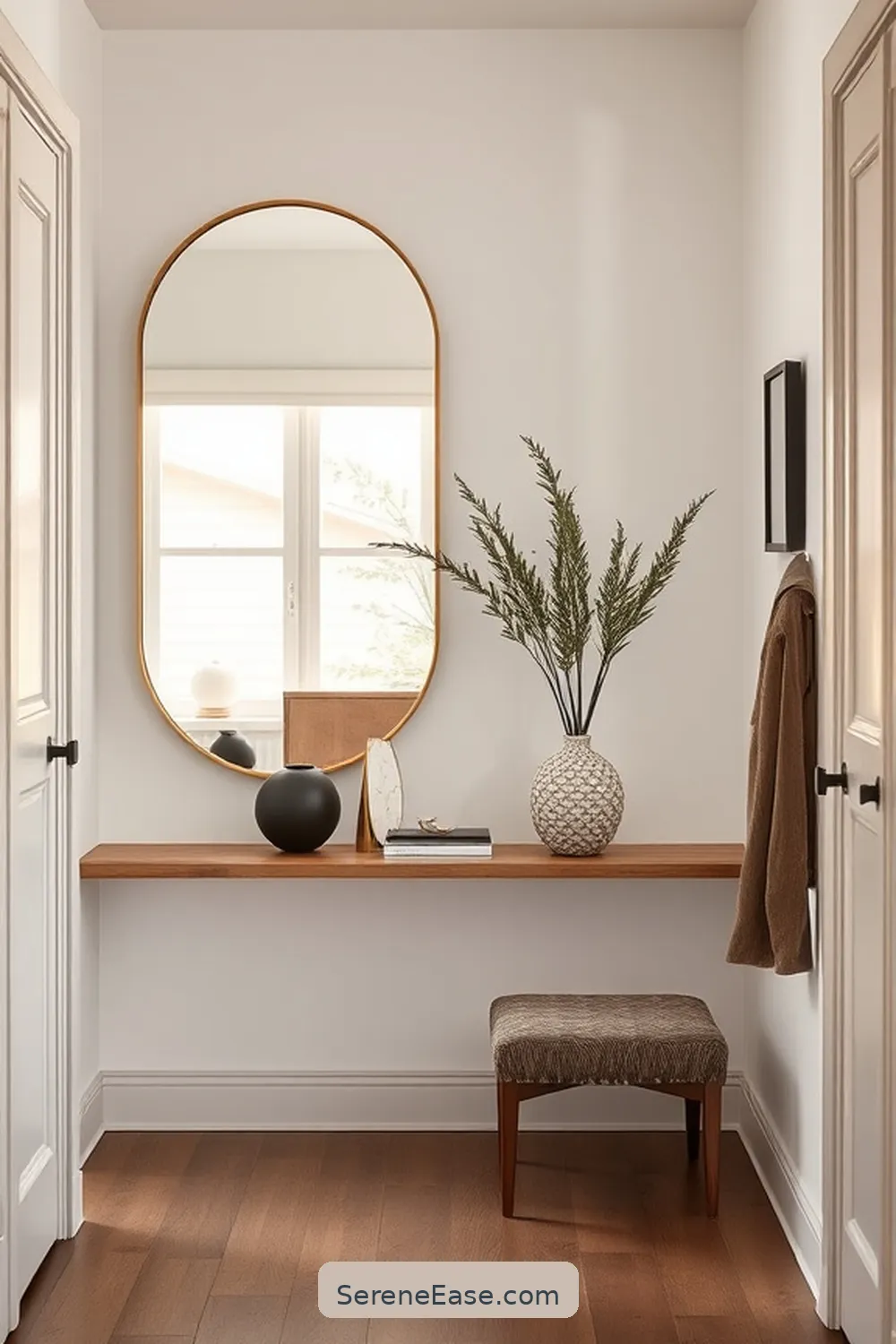 24 Ways to Incorporate Earth Tones in Scandinavian Style Hallways 16 Add a Statement Mirror for 24 Ways to Incorporate Earth Tones in Scandinavian Style Hallways
