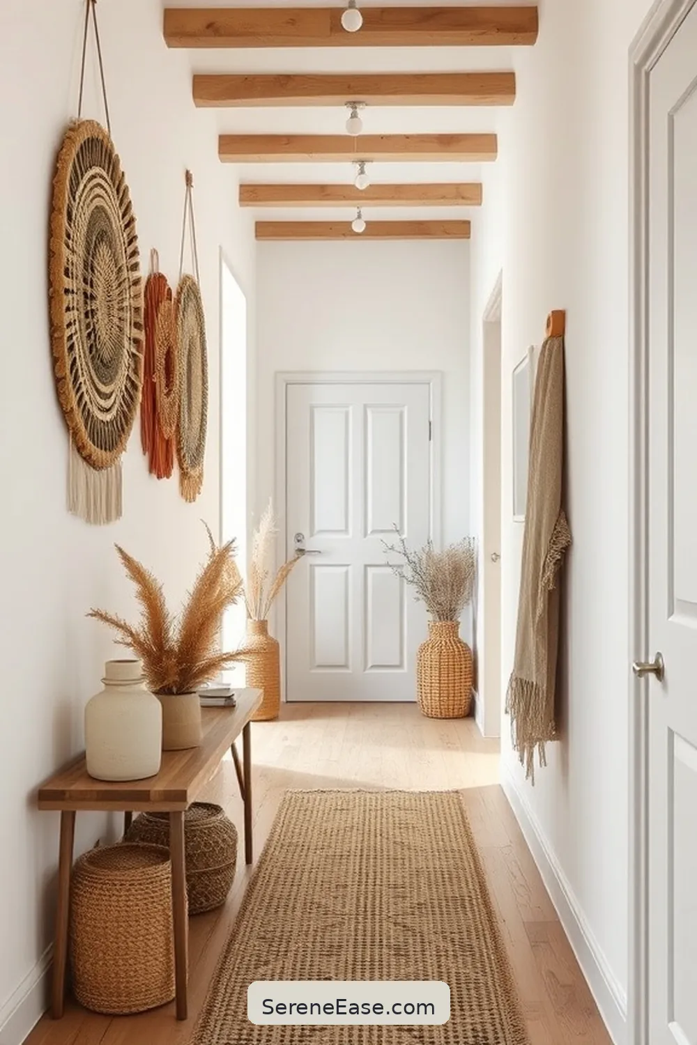 24 Ways to Incorporate Earth Tones in Scandinavian Style Hallways 11 Hang Woven Wall Hangings for 24 Ways to Incorporate Earth Tones in Scandinavian Style Hallways