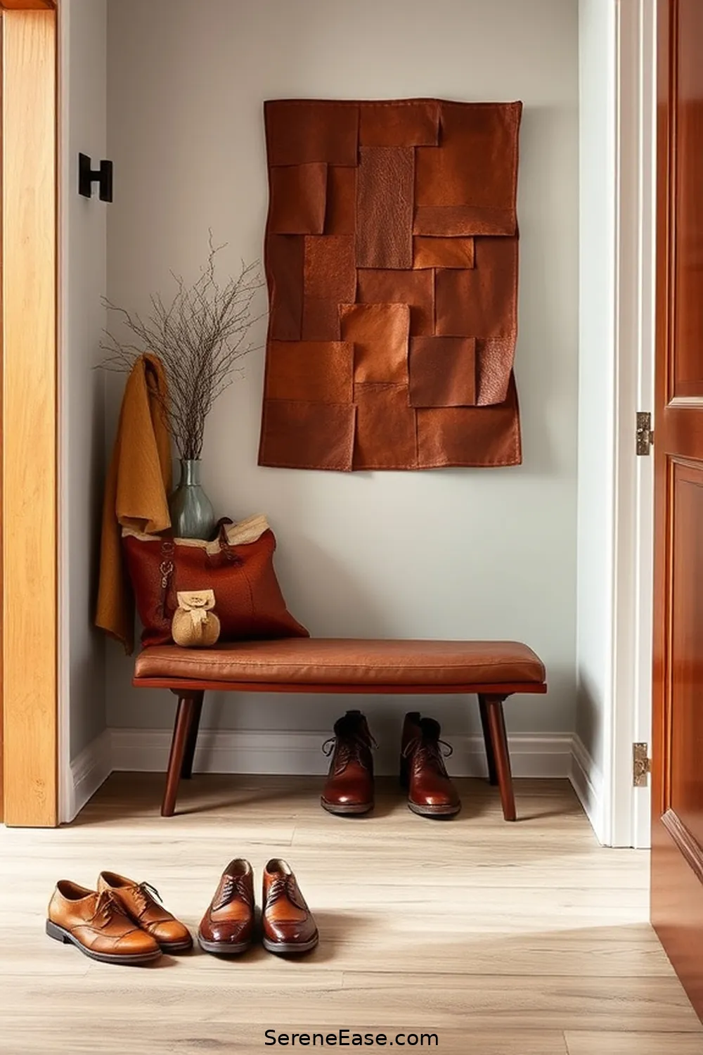 24 Ways to Incorporate Earth Tones in Scandinavian Style Hallways 13 Incorporate Leather Accessories for 24 Ways to Incorporate Earth Tones in Scandinavian Style Hallways