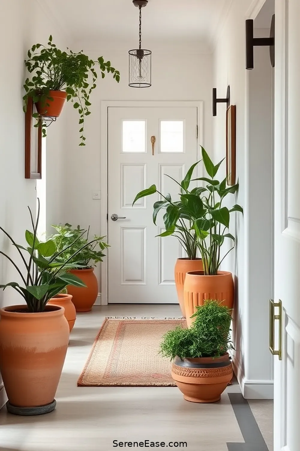 24 Ways to Incorporate Earth Tones in Scandinavian Style Hallways 12 Use Clay or Terracotta Pots for 24 Ways to Incorporate Earth Tones in Scandinavian Style Hallways