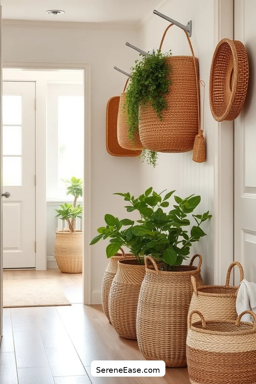 24 Ways to Incorporate Earth Tones in Scandinavian Style Hallways 21 Use Earthy Colored Baskets for 24 Ways to Incorporate Earth Tones in Scandinavian Style Hallways