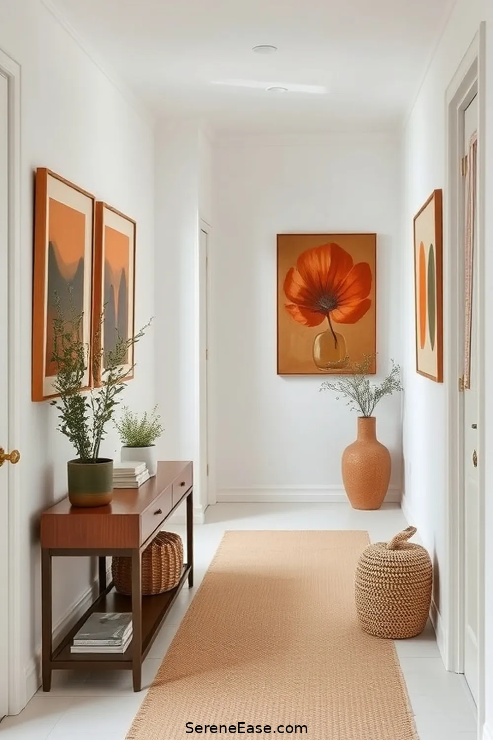 24 Ways to Incorporate Earth Tones in Scandinavian Style Hallways 19 Use Earthy Paintings or Prints for 24 Ways to Incorporate Earth Tones in Scandinavian Style Hallways