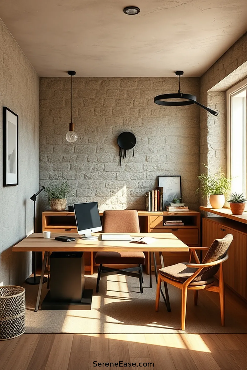 24 Ways to Incorporate Earth Tones in Your Scandinavian Style Home Office 7 Embrace Stone and Concrete Features for 24 Ways to Incorporate Earth Tones in Your Scandinavian Style Home Office
