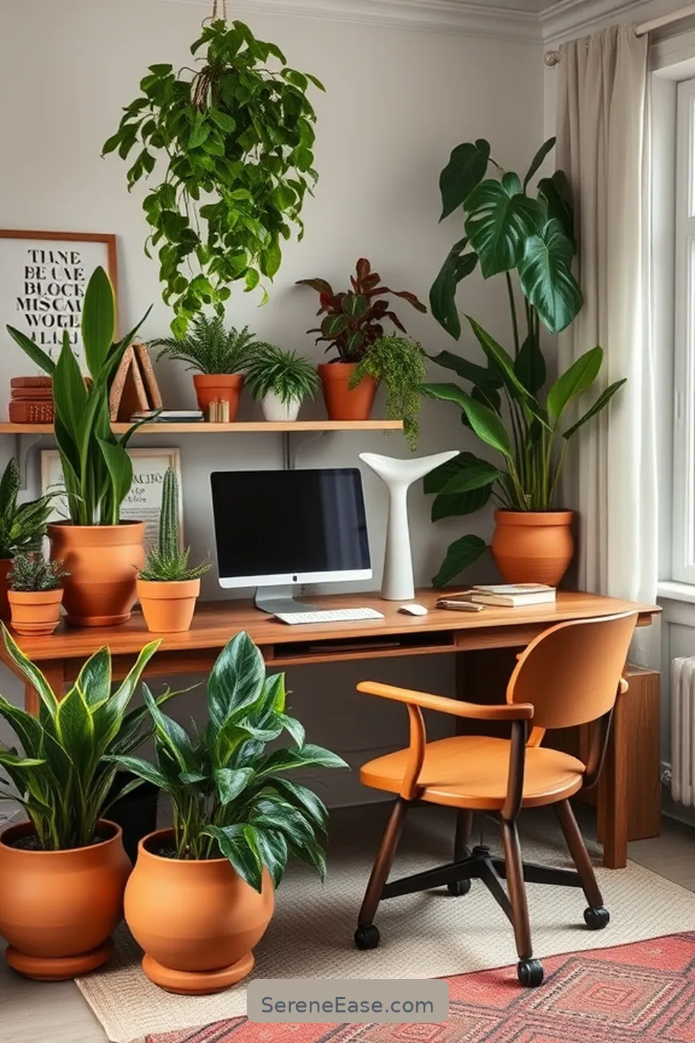 24 Ways to Incorporate Earth Tones in Your Scandinavian Style Home Office 8 Opt for Greenery and Plants for 24 Ways to Incorporate Earth Tones in Your Scandinavian Style Home Office