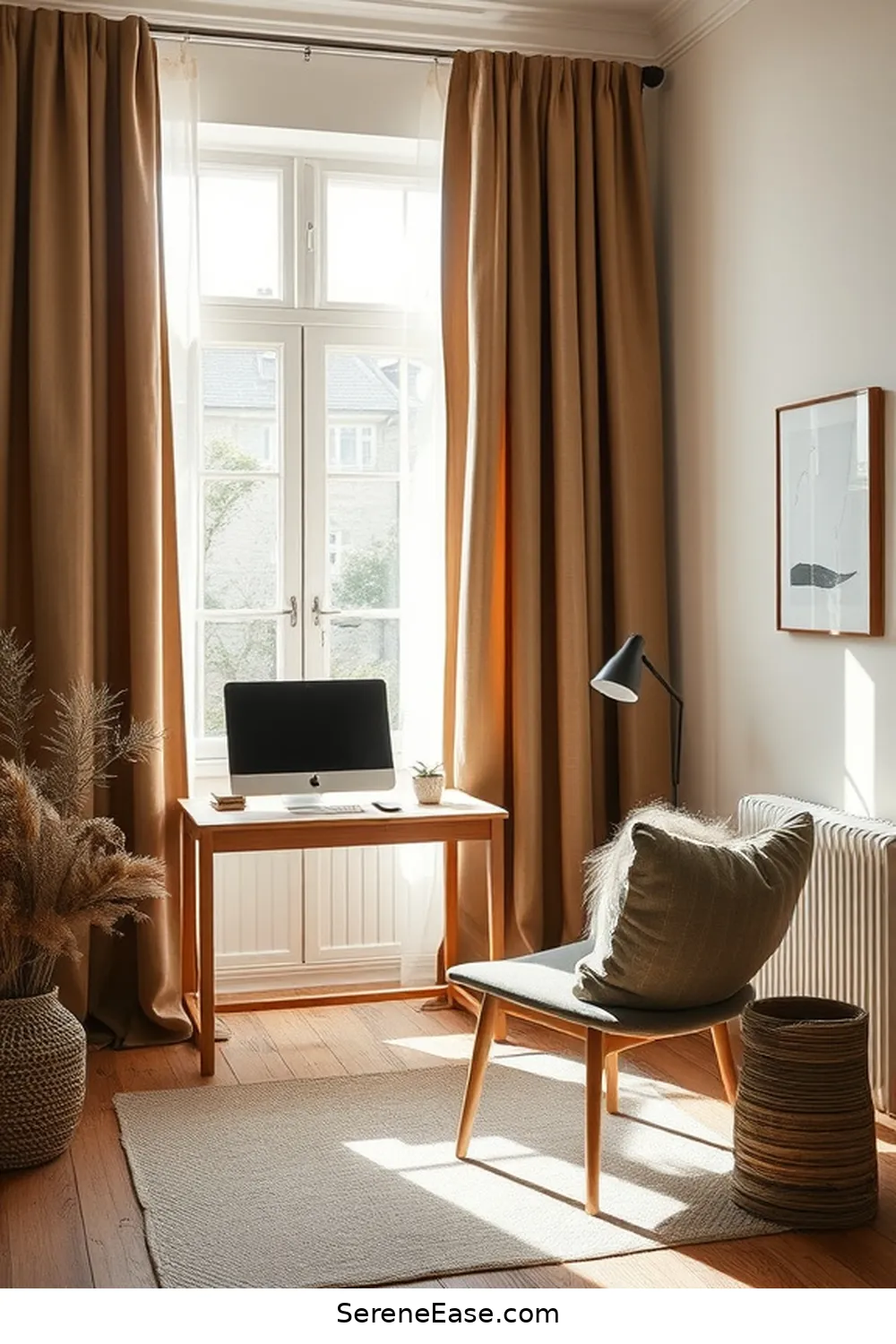 24 Ways to Incorporate Earth Tones in Your Scandinavian Style Home Office 21 Select Curtains in Soft, Earthy Colors for 24 Ways to Incorporate Earth Tones in Your Scandinavian Style Home Office