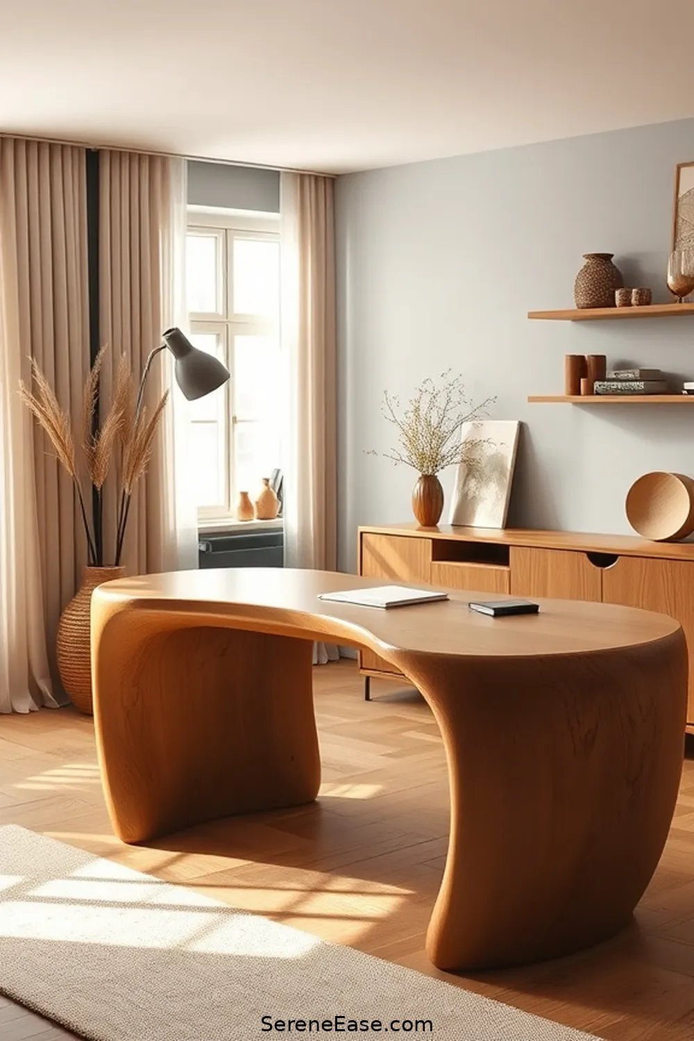 24 Ways to Incorporate Earth Tones in Your Scandinavian Style Home Office 17 Select a Desk With Organic Shapes for 24 Ways to Incorporate Earth Tones in Your Scandinavian Style Home Office