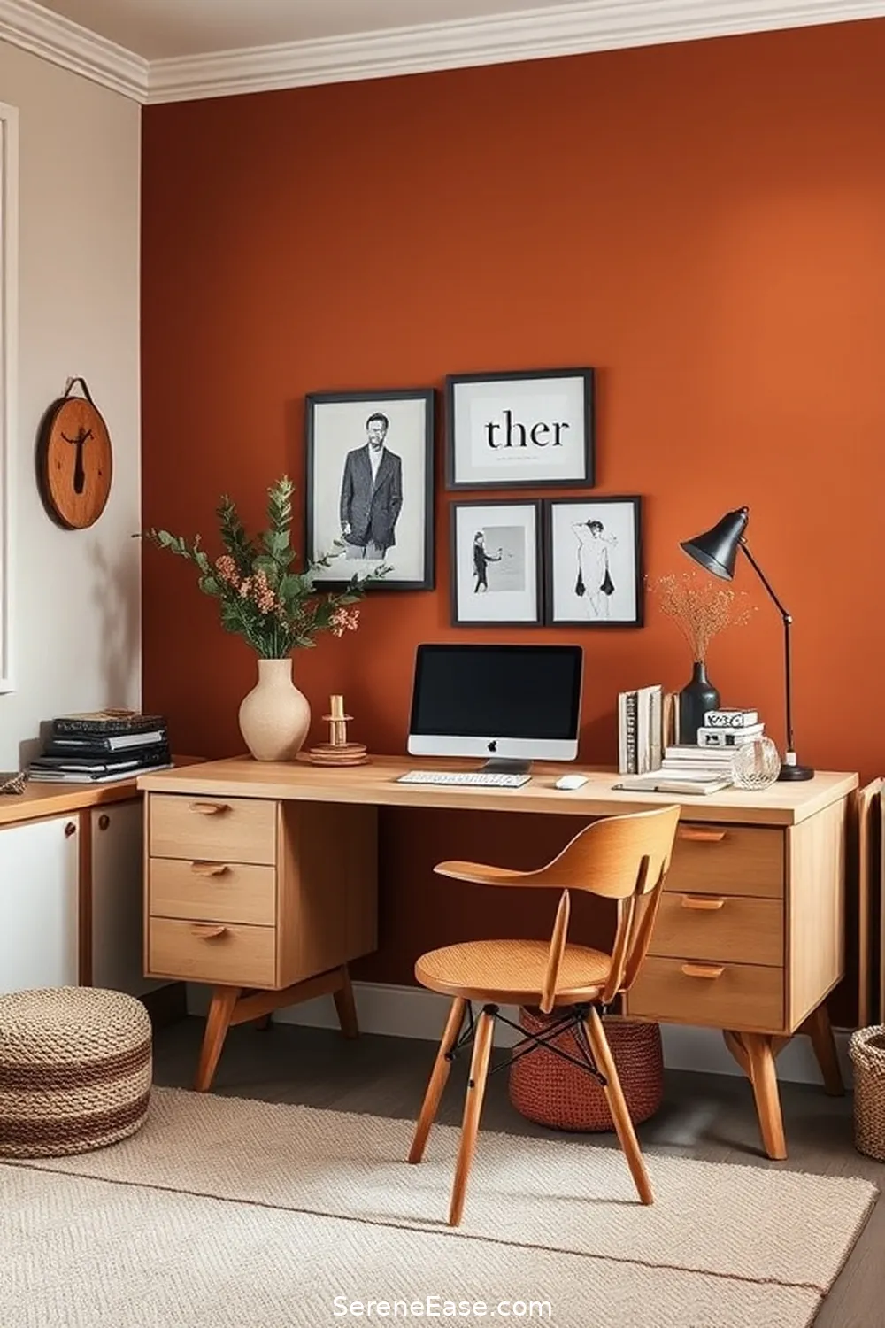 24 Ways to Incorporate Earth Tones in Your Scandinavian Style Home Office 15 Use Earth Tone Paint for Accent Walls for 24 Ways to Incorporate Earth Tones in Your Scandinavian Style Home Office