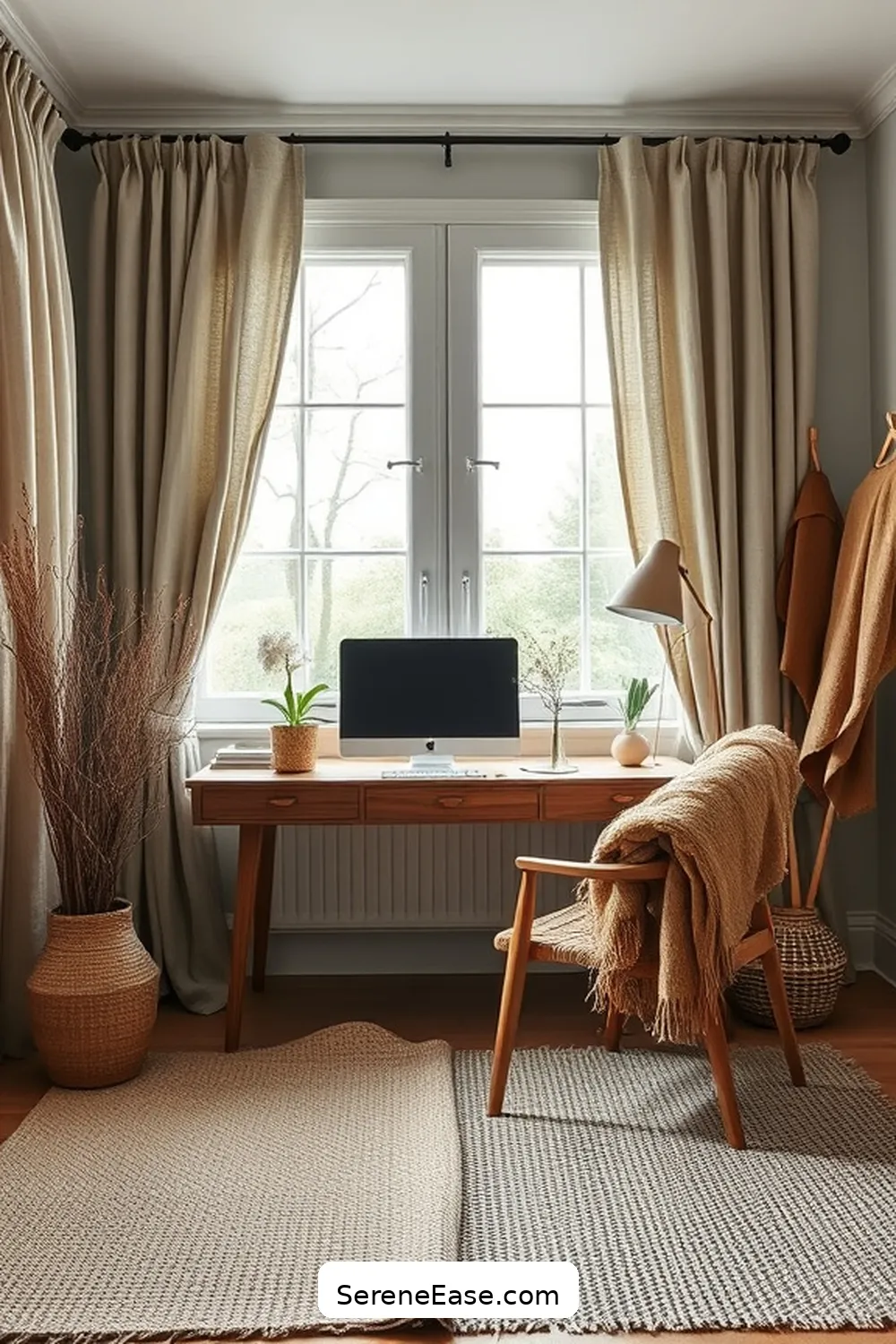 24 Ways to Incorporate Earth Tones in Your Scandinavian Style Home Office 4 Use Earthy Textiles for 24 Ways to Incorporate Earth Tones in Your Scandinavian Style Home Office