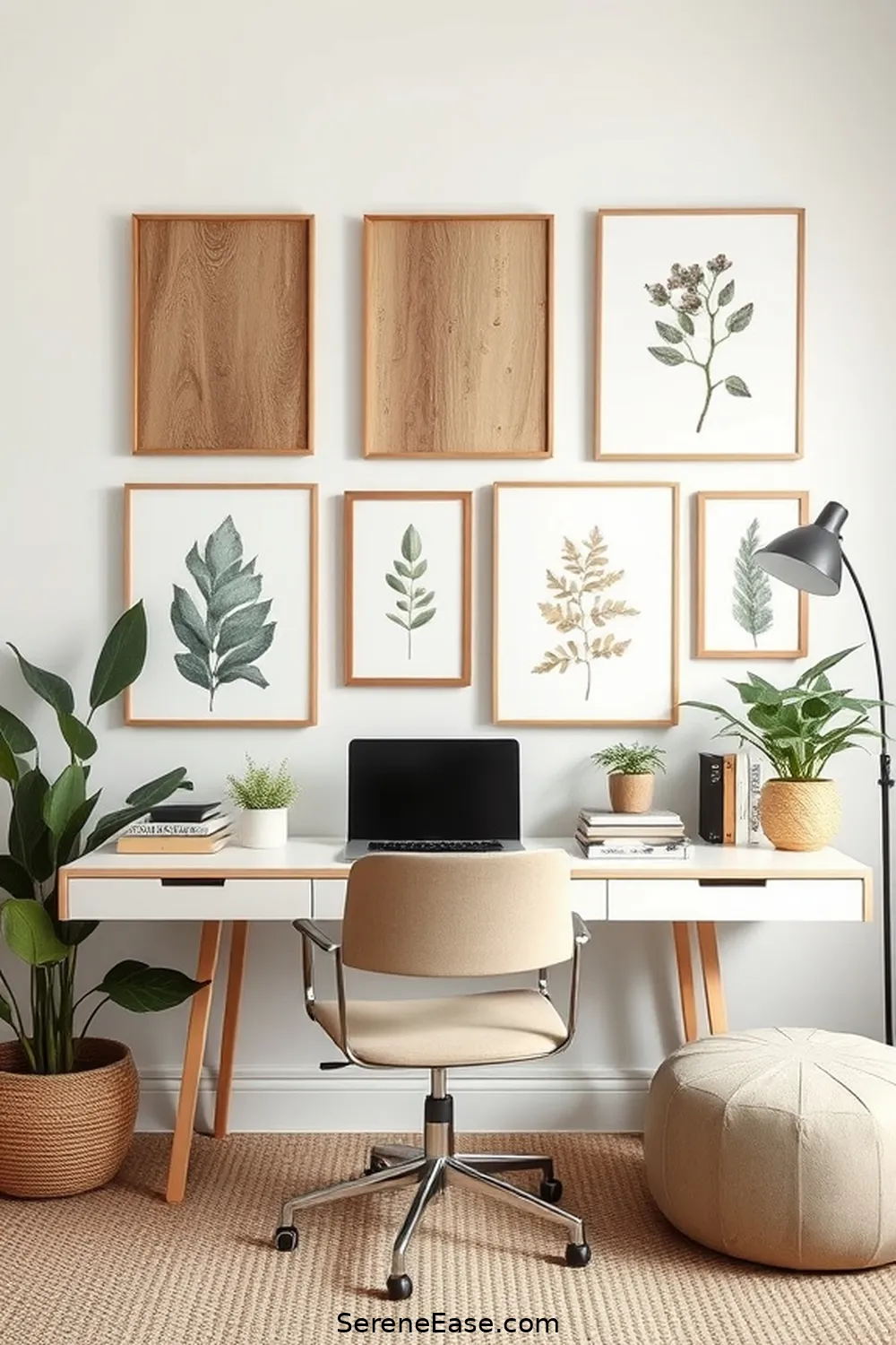 24 Ways to Incorporate Earth Tones in Your Scandinavian Style Home Office 25 Use Natural Wall Art for 24 Ways to Incorporate Earth Tones in Your Scandinavian Style Home Office