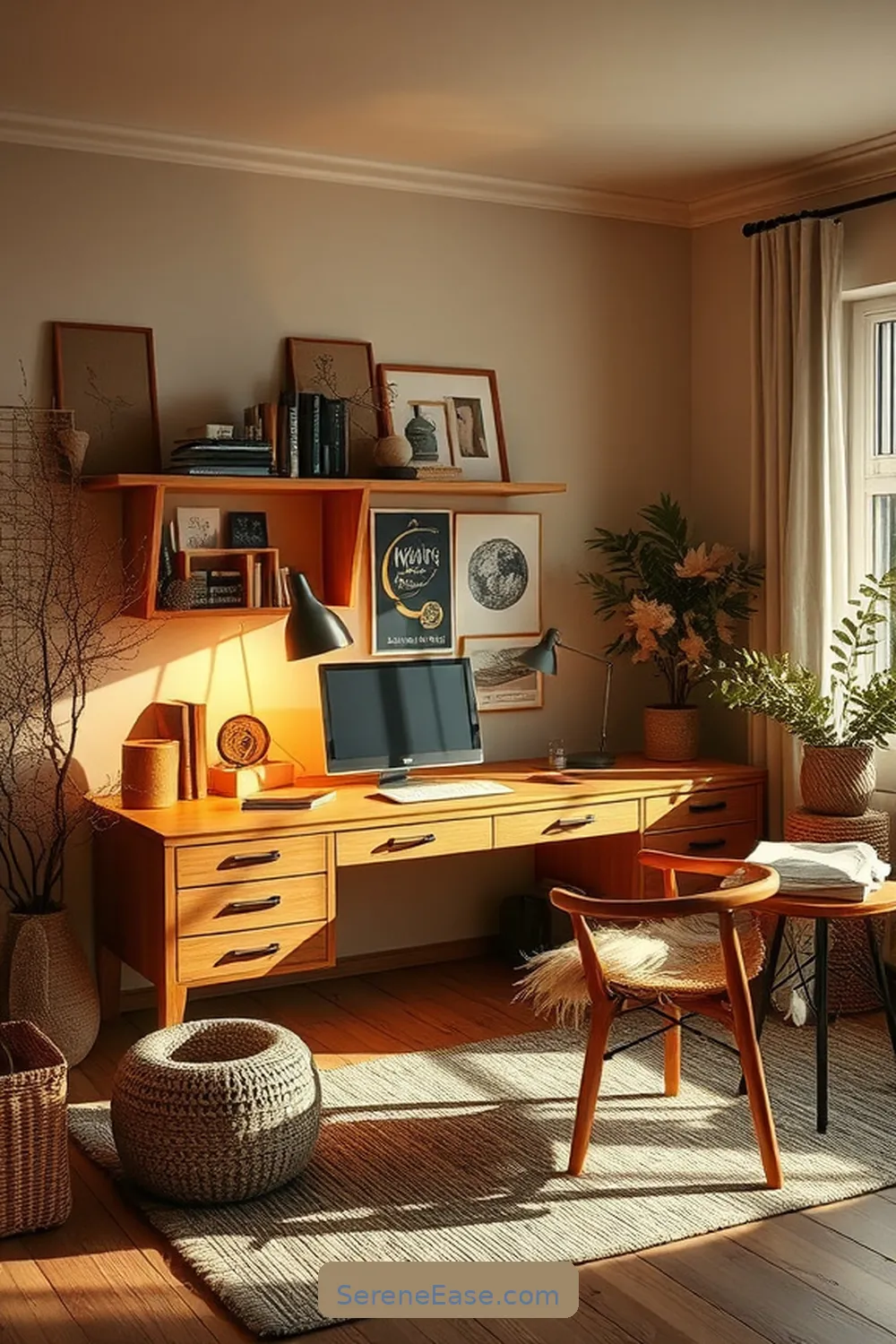 24 Ways to Incorporate Earth Tones in Your Scandinavian Style Home Office 11 Use Warm Lighting Fixtures for 24 Ways to Incorporate Earth Tones in Your Scandinavian Style Home Office