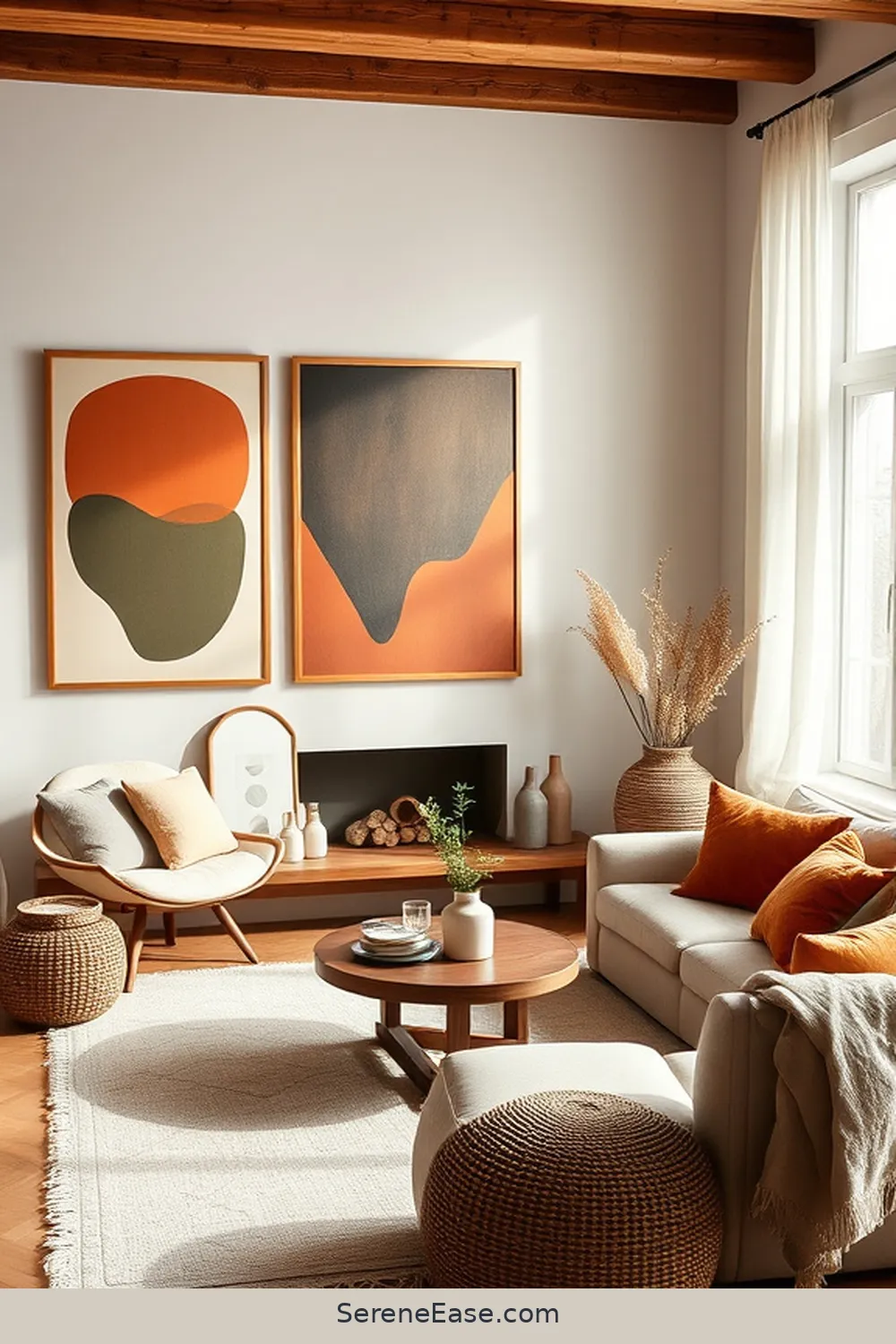 24 Ways to Incorporate Earth Tones in a Scandinavian Style Living Room 5 Add Earthy Artwork for 24 Ways to Incorporate Earth Tones in a Scandinavian Style Living Room