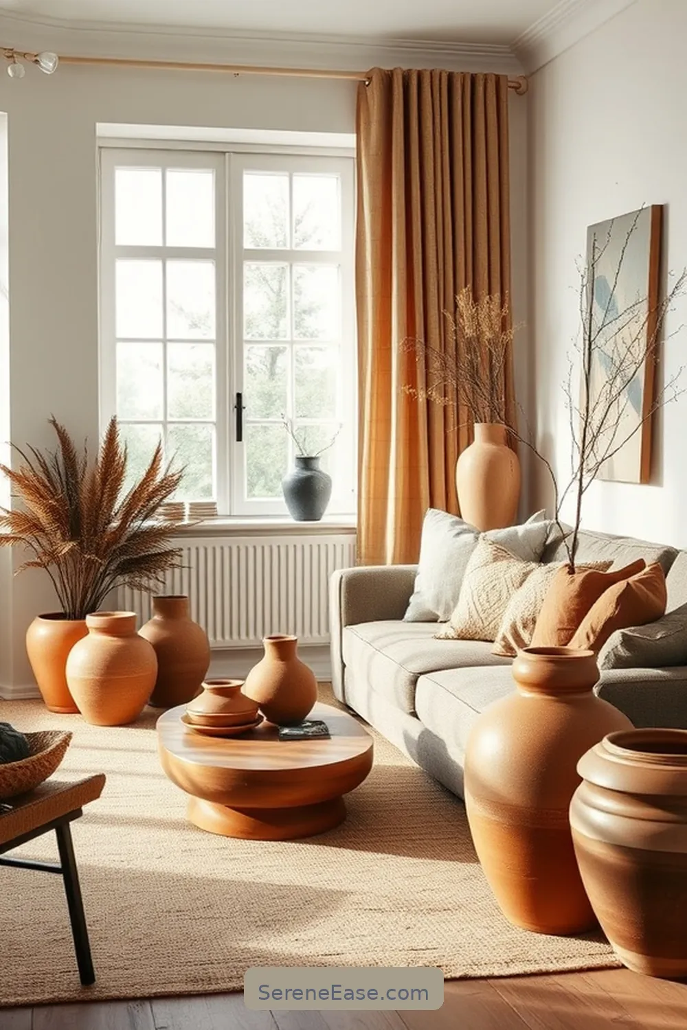 24 Ways to Incorporate Earth Tones in a Scandinavian Style Living Room 18 Feature Earthy Ceramics for 24 Ways to Incorporate Earth Tones in a Scandinavian Style Living Room