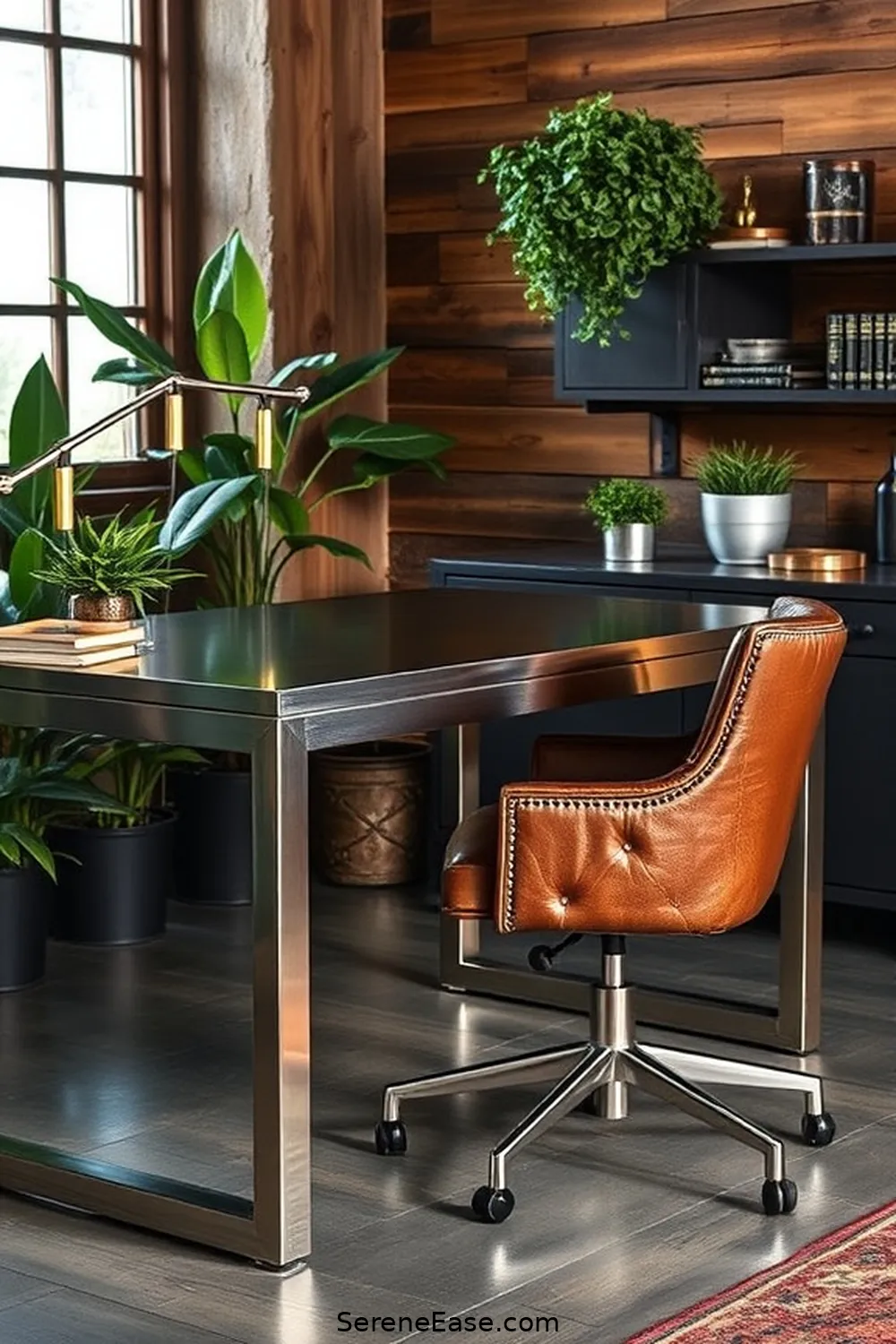 24 Ways to Incorporate Metallic Accents in a Modern Farmhouse Home Office Style 20 Industrial-Style Metallic Furniture for 24 Ways to Incorporate Metallic Accents in a Modern Farmhouse Home Office Style
