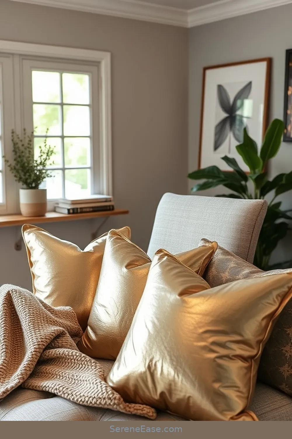 24 Ways to Incorporate Metallic Accents in a Modern Farmhouse Home Office Style 7 Metallic Throw Pillows for 24 Ways to Incorporate Metallic Accents in a Modern Farmhouse Home Office Style