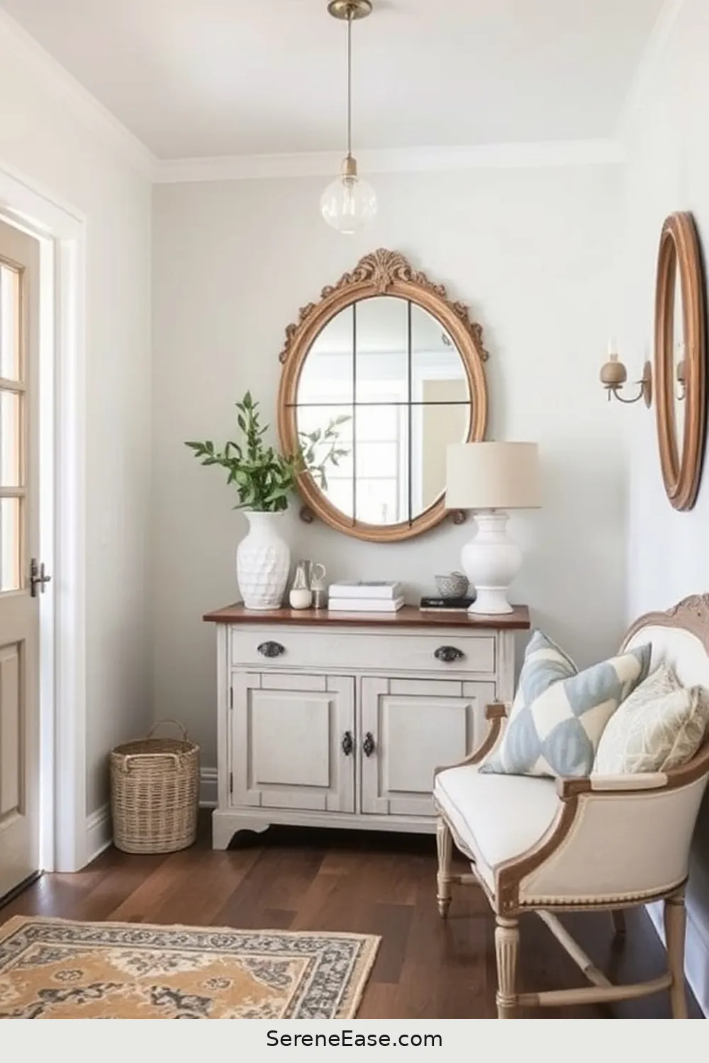 24 Ways to Incorporate Neutral Tones in a Modern Farmhouse Entryway Style 12 Use Vintage or Antique Finds for 24 Ways to Incorporate Neutral Tones in a Modern Farmhouse Entryway Style