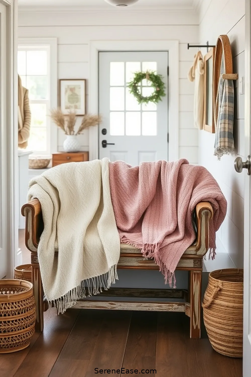 24 Ways to Incorporate Pastels in Rustic Entryway Style 15 Cozy Pastel Blankets for 24 Ways to Incorporate Pastels in Rustic Entryway Style