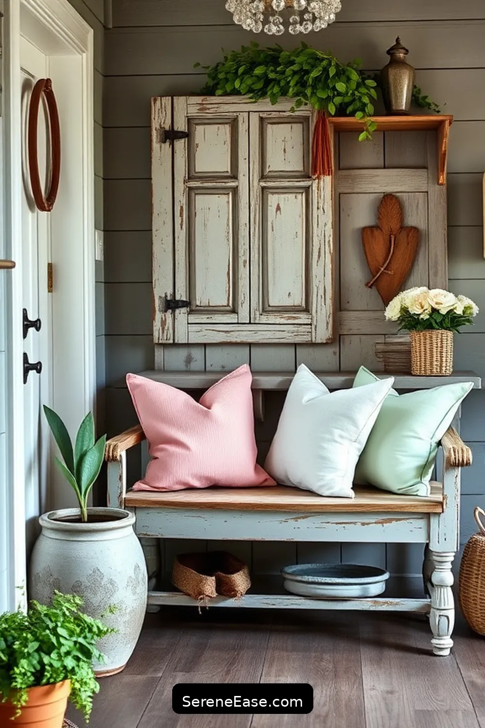 24 Ways to Incorporate Pastels in Rustic Entryway Style 5 Pastel-Colored Throw Pillows for 24 Ways to Incorporate Pastels in Rustic Entryway Style
