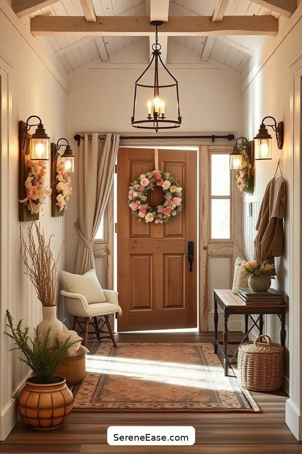 24 Ways to Incorporate Pastels in Rustic Entryway Style 14 Pastel Wreaths for Seasonal Decor for 24 Ways to Incorporate Pastels in Rustic Entryway Style