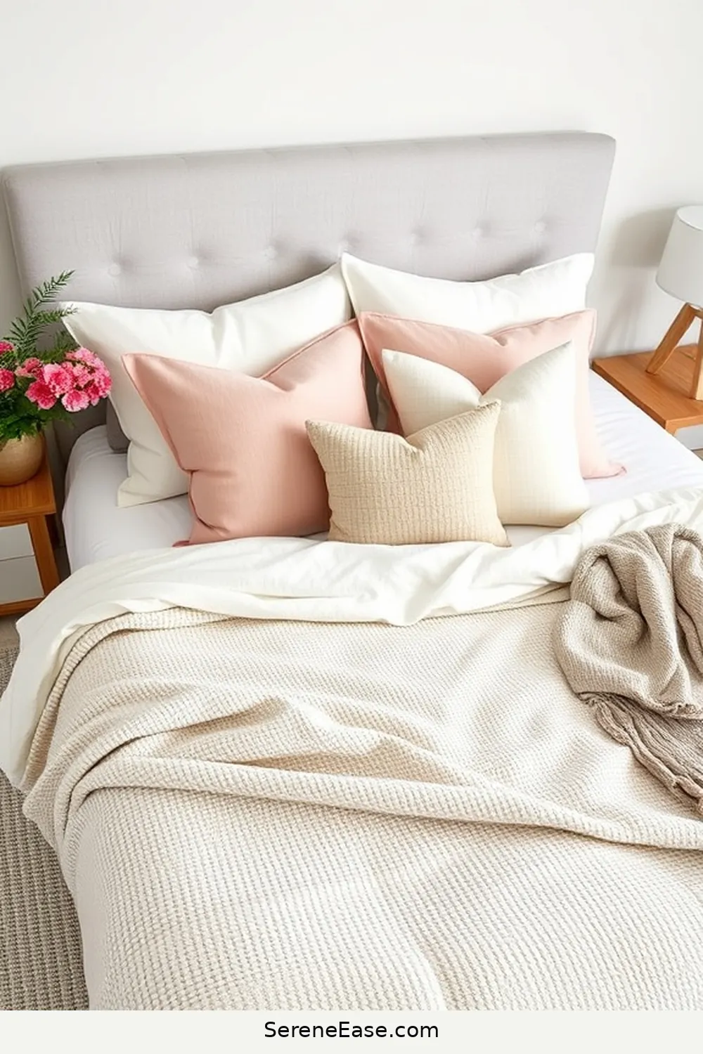 24 Ways to Incorporate Pastels in a Modern Farmhouse Bedroom Style 4 Incorporating Pastel Throw Pillows for 24 Ways to Incorporate Pastels in a Modern Farmhouse Bedroom Style