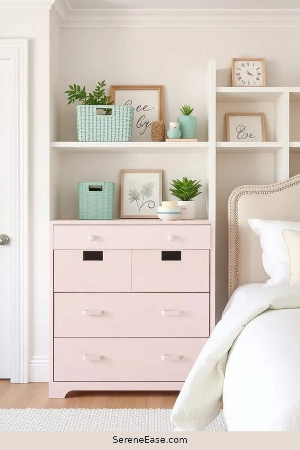 24 Ways to Incorporate Pastels in a Modern Farmhouse Bedroom Style 13 Pastel Storage Solutions for 24 Ways to Incorporate Pastels in a Modern Farmhouse Bedroom Style