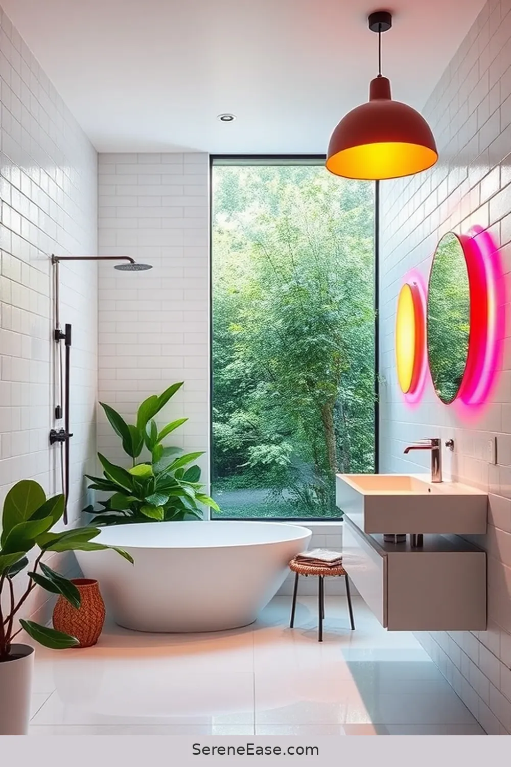 24 Ways to Infuse Bold and Bright Colors in Scandinavian Style Bathrooms 7 Bold Lighting Fixtures for 24 Ways to Infuse Bold and Bright Colors in Scandinavian Style Bathrooms