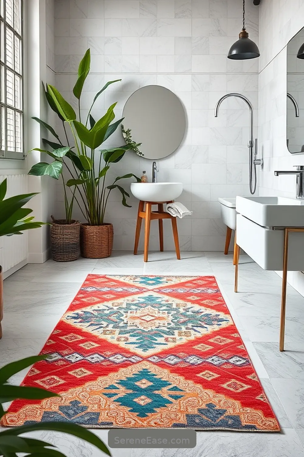 24 Ways to Infuse Bold and Bright Colors in Scandinavian Style Bathrooms 11 Colorful Rugs for 24 Ways to Infuse Bold and Bright Colors in Scandinavian Style Bathrooms