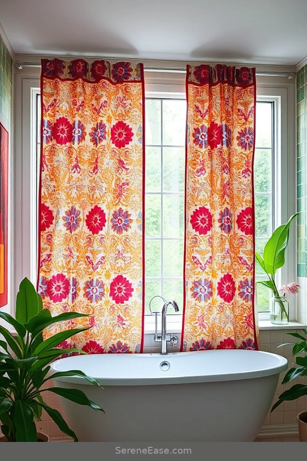 24 Ways to Infuse Bold and Bright Colors in Scandinavian Style Bathrooms 14 Lively Window Treatments for 24 Ways to Infuse Bold and Bright Colors in Scandinavian Style Bathrooms