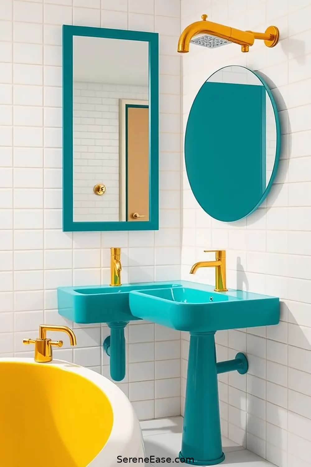 24 Ways to Infuse Bold and Bright Colors in Scandinavian Style Bathrooms 19 Vibrant Bathroom Fixtures for 24 Ways to Infuse Bold and Bright Colors in Scandinavian Style Bathrooms