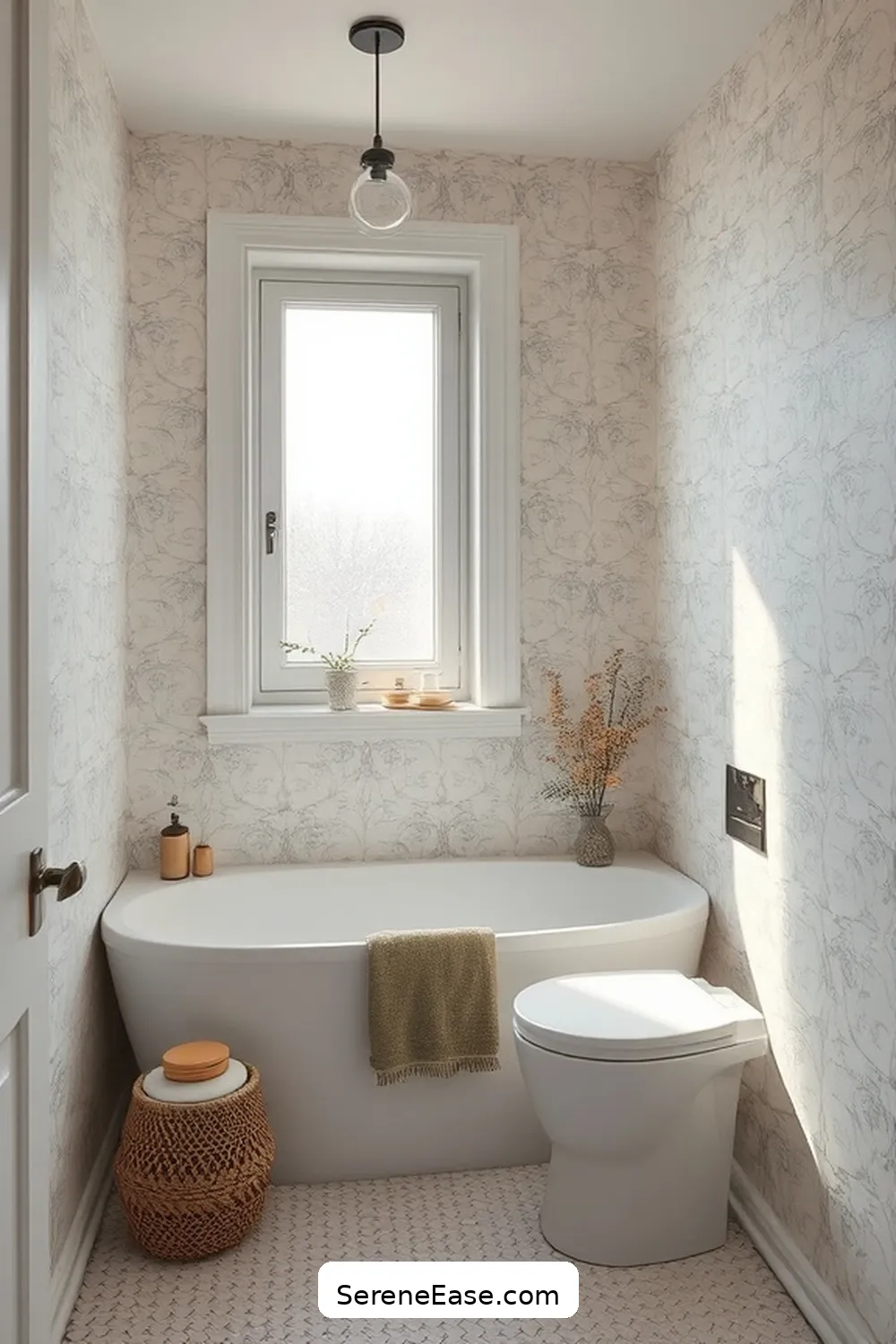 24 Ways to Use Neutral Tones in Scandinavian Style Bathrooms 21 Choose Subtle Wallpaper Textures for 24 Ways to Use Neutral Tones in Scandinavian Style Bathrooms