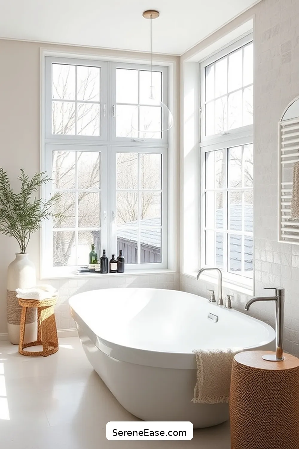 24 Ways to Use Neutral Tones in Scandinavian Style Bathrooms 23 Use Natural Light to Enhance Space for 24 Ways to Use Neutral Tones in Scandinavian Style Bathrooms