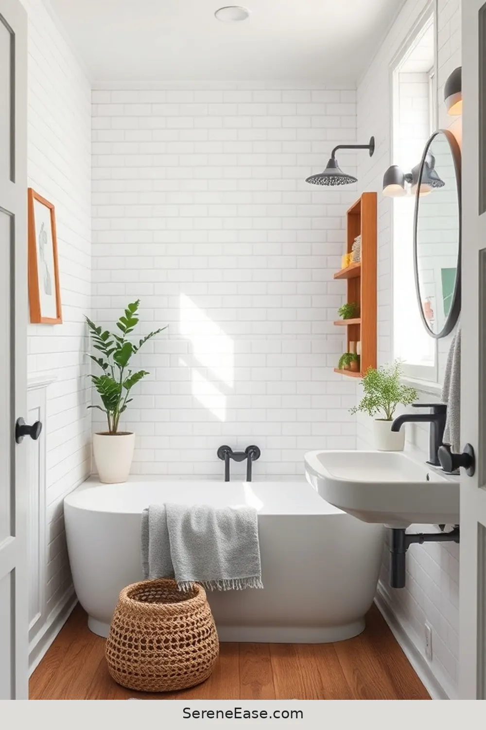 24 Ways to Use Neutral Tones in Scandinavian Style Bathrooms 5 Use White Subway Tiles for 24 Ways to Use Neutral Tones in Scandinavian Style Bathrooms