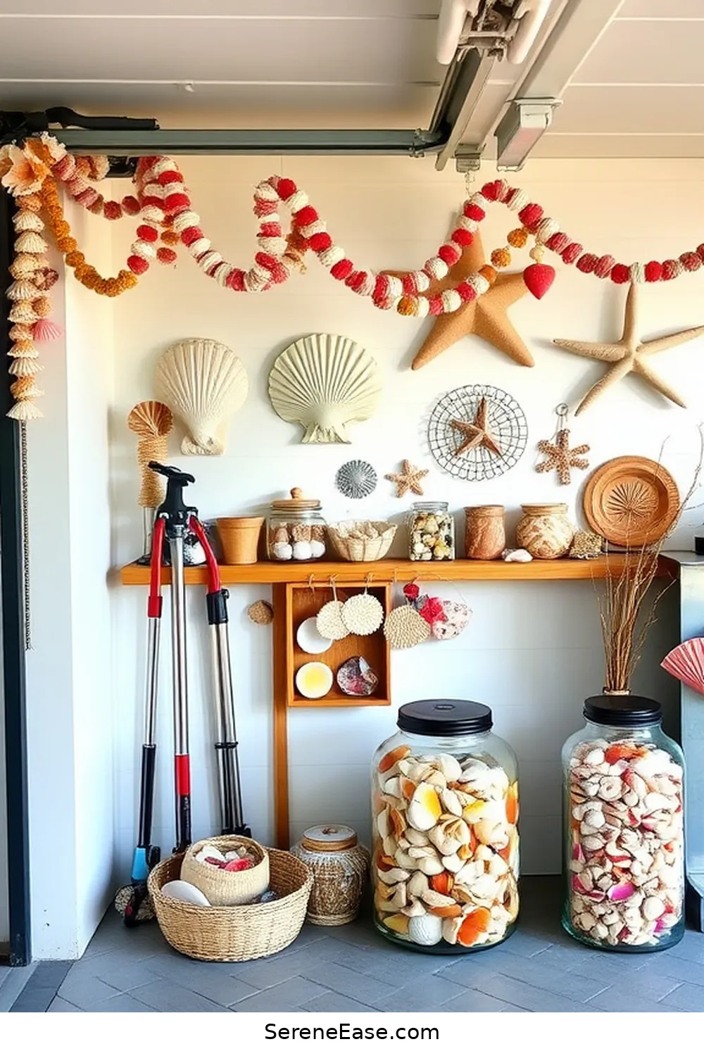 25 Bold and Bright Coastal Style Ideas for Your Garage 5 Add Seashell Accents for 25 Bold and Bright Coastal Style Ideas for Your Garage