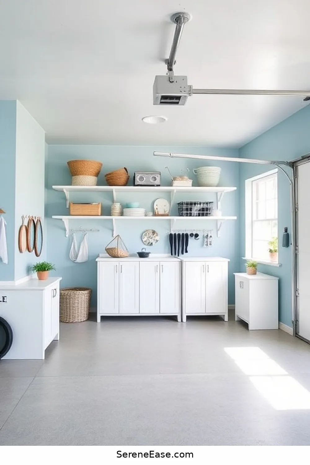 25 Bold and Bright Coastal Style Ideas for Your Garage 2 Choose a Soft Blue Color Palette for 25 Bold and Bright Coastal Style Ideas for Your Garage