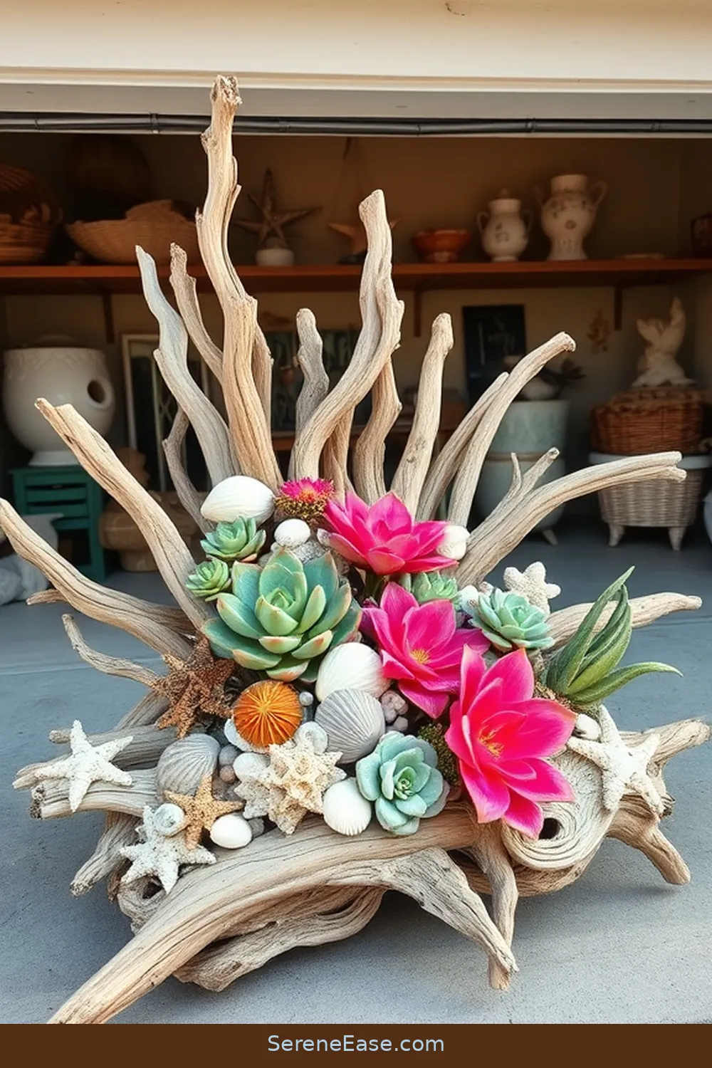25 Bold and Bright Coastal Style Ideas for Your Garage 9 Create a Driftwood Display for 25 Bold and Bright Coastal Style Ideas for Your Garage
