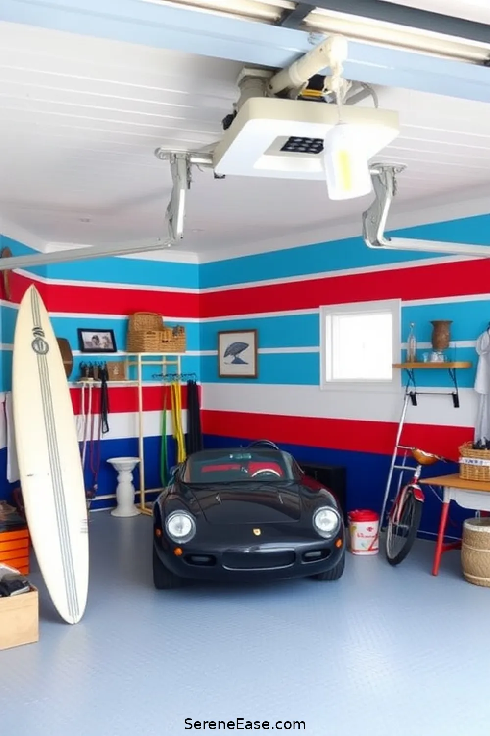 25 Bold and Bright Coastal Style Ideas for Your Garage 3 Incorporate Nautical Stripes for 25 Bold and Bright Coastal Style Ideas for Your Garage
