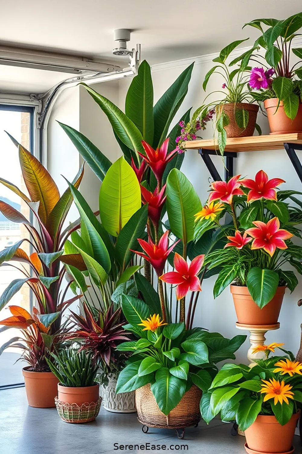 25 Bold and Bright Coastal Style Ideas for Your Garage 24 Install a Tropical Plant Display for 25 Bold and Bright Coastal Style Ideas for Your Garage