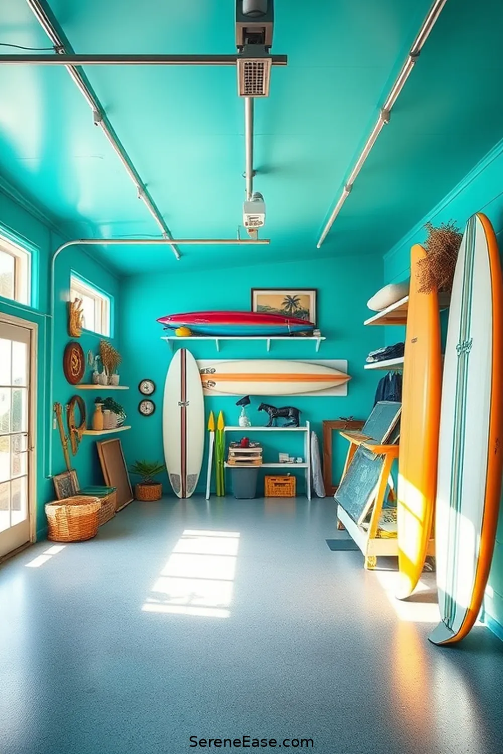 25 Bold and Bright Coastal Style Ideas for Your Garage 23 Use Bright Wall Paint for 25 Bold and Bright Coastal Style Ideas for Your Garage
