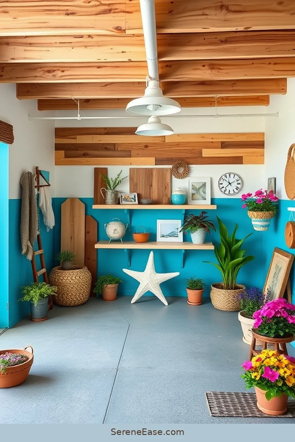 25 Bold and Bright Coastal Style Ideas for Your Garage 26 Use Reclaimed Wood for a Rustic Touch for 25 Bold and Bright Coastal Style Ideas for Your Garage