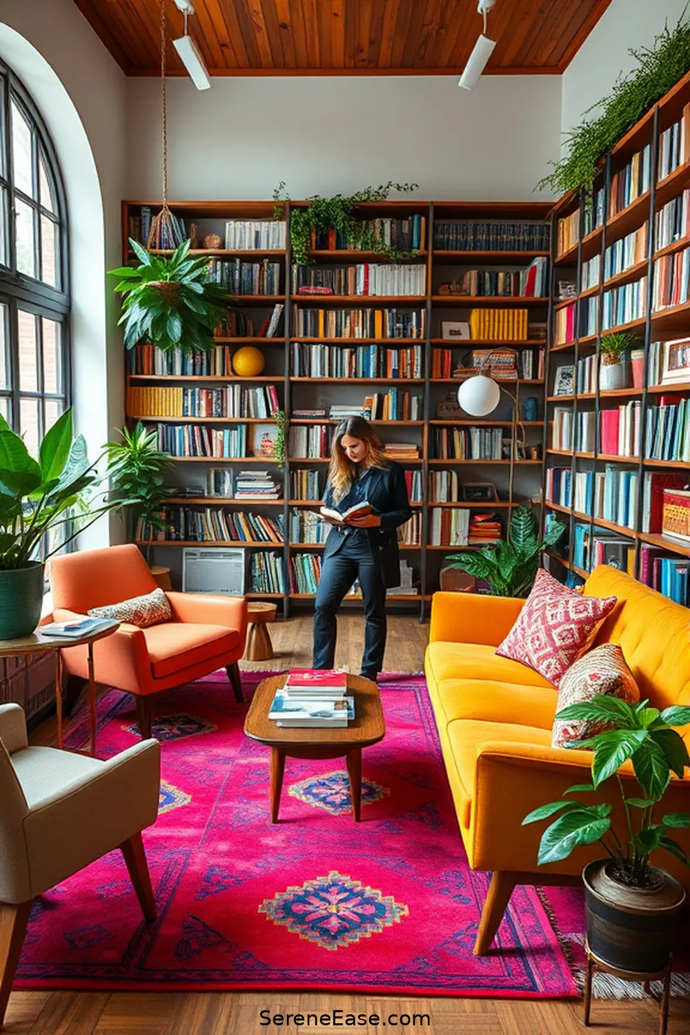 25 Essentials for a Bold and Bright Mid-Century Modern Library Style 9 Choose Mid-Century Inspired Décor for 25 Essentials for a Bold and Bright Mid-Century Modern Library Style