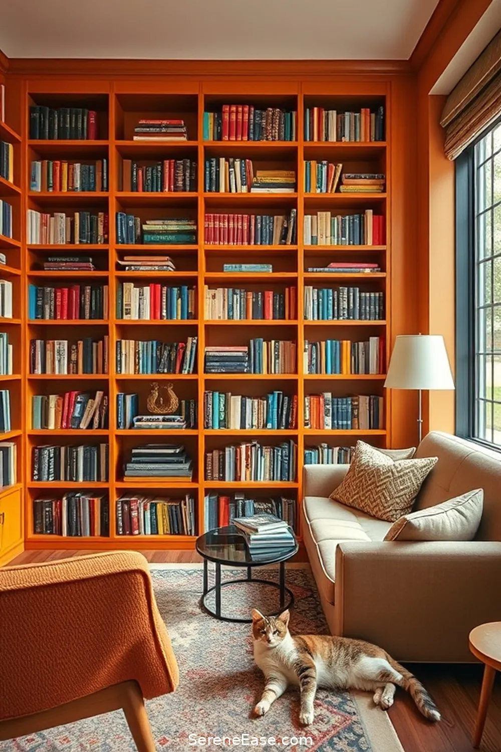 25 Essentials for a Bold and Bright Mid-Century Modern Library Style 18 Consider Built-In Bookcases for 25 Essentials for a Bold and Bright Mid-Century Modern Library Style