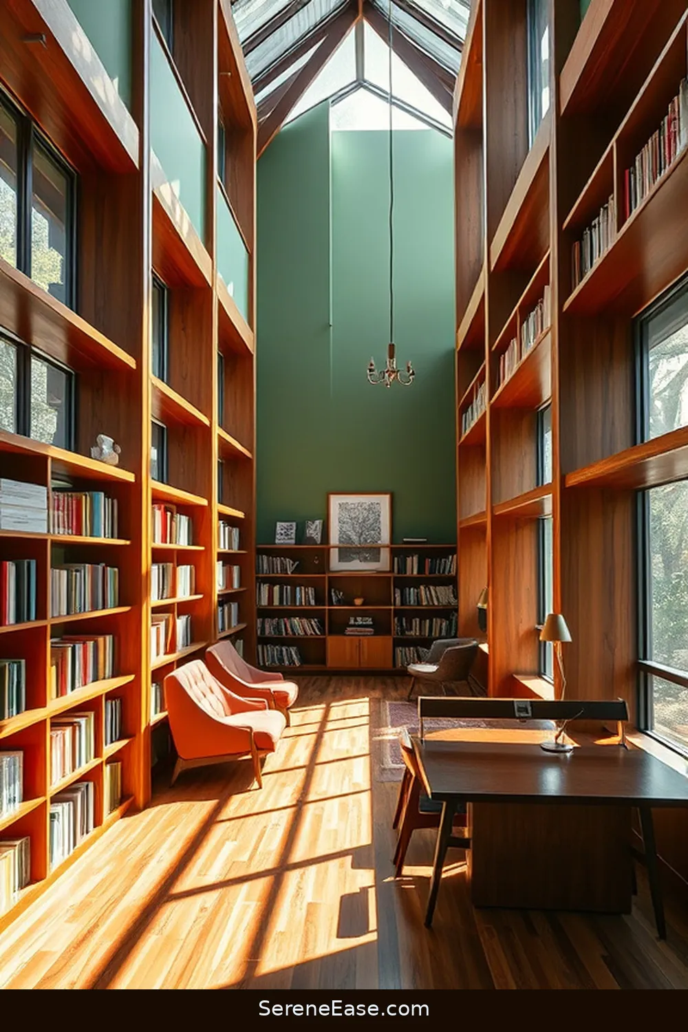 25 Essentials for a Bold and Bright Mid-Century Modern Library Style 19 Highlight Architectural Features for 25 Essentials for a Bold and Bright Mid-Century Modern Library Style