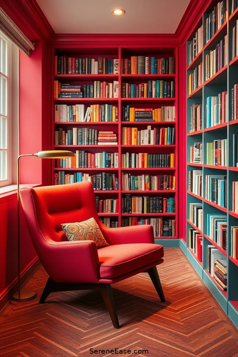 25 Essentials for a Bold and Bright Mid-Century Modern Library Style 16 Incorporate a Reading Chair for 25 Essentials for a Bold and Bright Mid-Century Modern Library Style